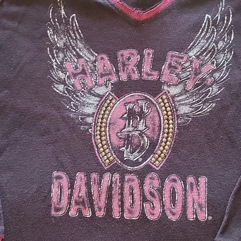 Harley-Davidson Black and Burgundy Long Sleeve Tee - Picture 5 of 7